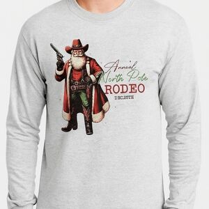 🎄 Cowboy Santa Long Sleeve Tee – Rodeo Xmas Vibes - Unisex